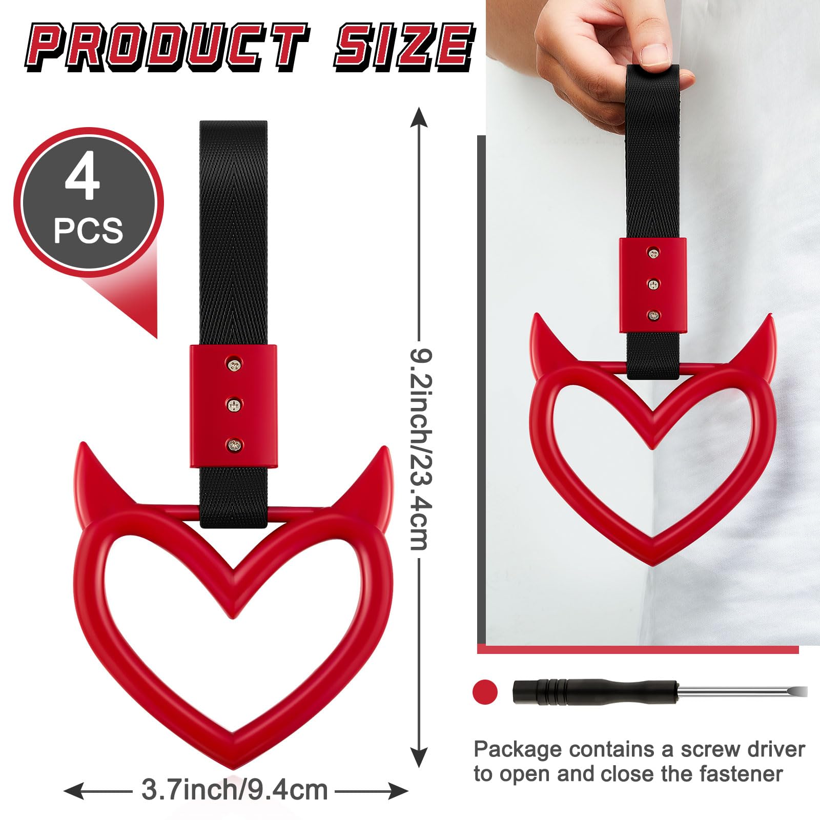 Amazon.com: Fabbay 2 Pieces Heart Handle Keychains Car